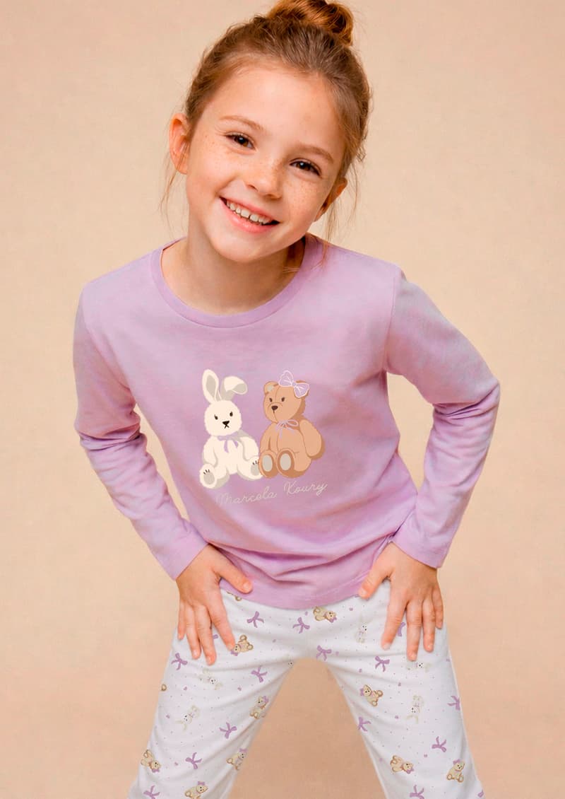Pijama infantil manga larga Bianca