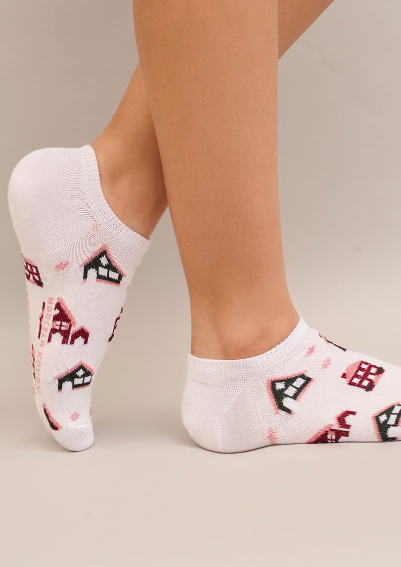 Medias invisibles Snow detalle estampado casitas nevadas colores disponibles - Make You