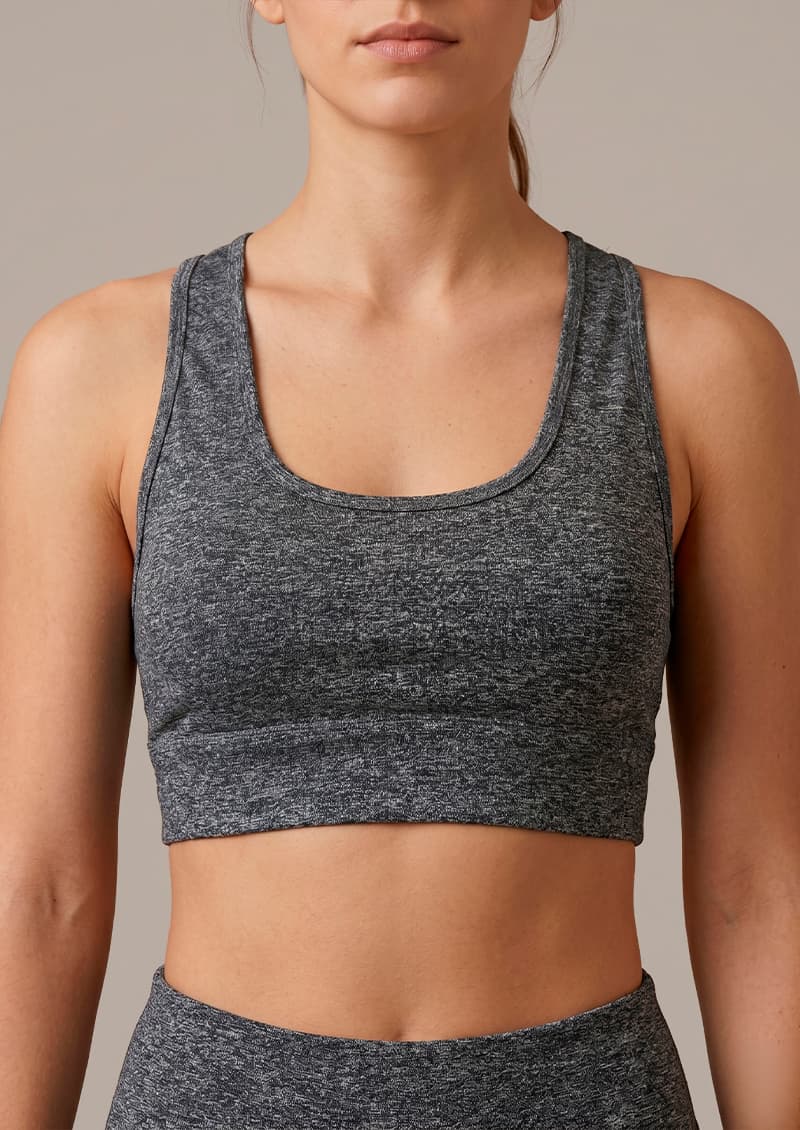 Top deportivo Sporty gris melange detalle tiras cruzadas espalda - Make You